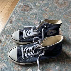 Converse Blue and White High-Top Sneakers